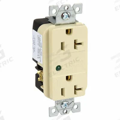 HUBBELL Receptacle: Duplex, 5-20, Ivory, 125V AC, 20 A, 2 Pole / 3 Wire (MPN HBL5360ISA) - General Purpose Receptacles