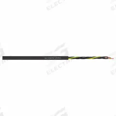 CHAINFLEX Control Cable: 16 AWG Conductor Size, 5 Conductors, PVC, Order by the Foot, Black (MPN CF150-UL-15-05). Key specifications — Conductor Size: 16 AWG; Minimum Bend Radius Factor - Fixed: 4 x OD; Minimum Bend Radius Factor - Flexible: 6 x OD; Shielding: Unshielded; Brand: CHAINFLEX.