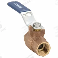 NIBCO Manual Two-Way Ball Valve: 1/2 in, Bronze, Straight, FNPT x FNPT, 600 psi Max. Pressure (CWP) (MPN T5857066-1/2). Key specifications — Brand: NIBCO; Handle: Lever.