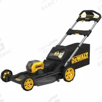 DEWALT Battery-Powered Lawn Mower Kit: Push, 21 in Cutting Wd, Bag/Mulch/Rear Discharge Location (MPN DCMWP600X2). Key specifications — Run Time: 75 min; Cutting Height Adjustment: Single-Point; Battery Platform: FLEXVOLT®; Deck Material: Steel; Brand: DEWALT; Speed Settings: Variable; Filter - Kit Contents: Battery Included; Power Source: Battery-Powered.