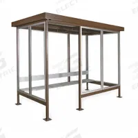 Smoking Shelter: Assembled, 4 Sides, 96 in x 144 in x 94 in, Steel, Brown, Includes Seating (MPN SMK128B Style B). Key specifications — Brand: PORTA-KING; Frame Material: Steel; Finish: Two - Part Polyurethane.