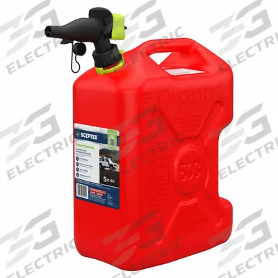 SCEPTER Gas Can: 5 gal Capacity, Gasoline, Polypropylene - Pull-Trigger Plastic Fuel & Gas Cans