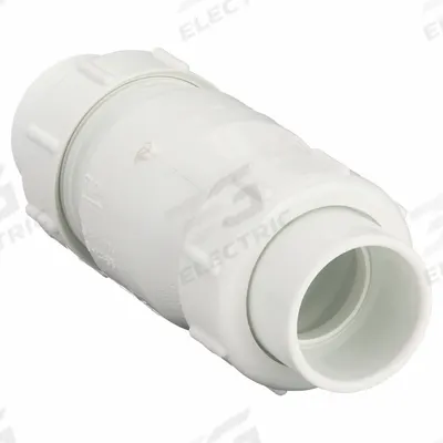 Dayton True Union Swing Waste Water Check Valve: Inline Valve Body, 1 1/2 in Pipe Size - PVC Inline Swing Check Valves