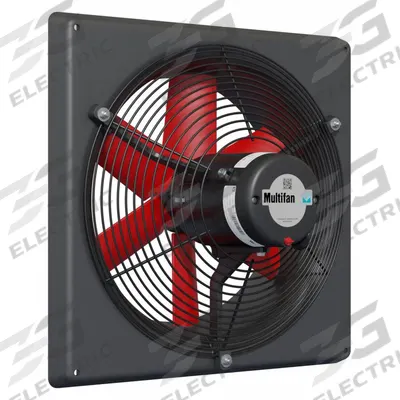 MULTIFAN Exhaust Fan: Direct Drive, 14 in Blade, 1/8 hp, 2,150 cfm, 120V AC, 1 ph - Corrosion-Resistant Direct-Drive Panel Exhaust Fans
