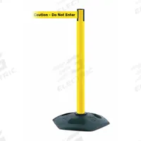 TENSABARRIER Barrier Post with Belt: Yellow, No Pattern, Caution Do Not Enter, 7 1/2 ft Belt Lg (MPN 886-35-STD-NO-YAX-C). Key specifications — attr981468: Rubber; attr981465: Yellow; attr981461: TENSABARRIER; attr981440: Plastic; attr981443: Yellow; attr981449: Caution Do Not Enter; attr981448: Black.
