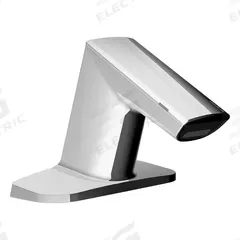 SLOAN Bathroom Sensor Faucet: BASYS, Cast Zinc, Chrome Finish, Single-Post, Battery, Back-Check Tee (MPN EFX650.012.0000). Key specifications — Brand: SLOAN; Includes: (4) AA Alkaline Battery; Series: BASYS.