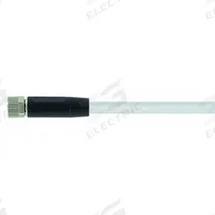 Cordset: M8 Female Straight X Bare Wire, 4 Pins, Gray, PVC, 7.5 m Cable Lg, 24 AWG Wire Size (MPN 7000-08061-2110750). Key specifications — Cable Jacket Color: Gray; End 1 Mounting Orientation: Straight; End 1 Gender: Female; End 1 Connection Type: M8; Cable Jacket Material: PVC; Brand: MURRELEKTRONIK; IP Rating: IP67; End 2 Connection Type: Bare Wire.