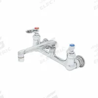 T&S BRASS Low Arc Laundry Sink Faucet: Wall, Centerset, Brass, Chrome, 2.2 gpm Flow Rate (MPN B-0230-01). Key specifications — Color/Finish: Chrome.