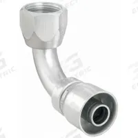 AEROQUIP Hydraulic Crimp Fitting: Steel x Steel, 90° Elbow, -12 For Hose Dash Size, JIC x Crimp (MPN FJ3250-1212S). Key specifications — Fitting Gender: Female x Genderless; Fitting Connection Type: JIC x Crimp; Thread Size: 1-1/16"-12; For Hose Dash Size: -12; Brand: AEROQUIP.
