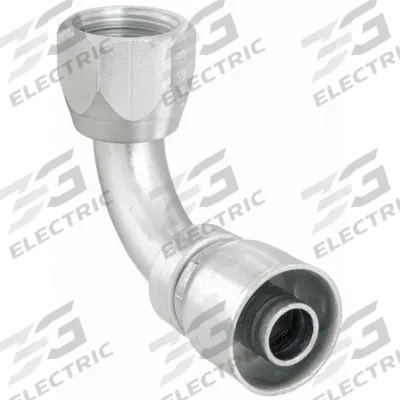 AEROQUIP Hydraulic Crimp Fitting: Steel x Steel, 90° Elbow, -12 For Hose Dash Size - Aeroquip Crimp Hydraulic Hose Fittings with JIC Connection