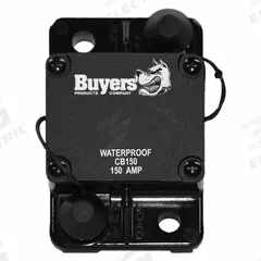 Automotive Circuit Breaker: CB, 42V DC, 150 A at 42V DC, Stud (MPN CB150). Key specifications — Series: CB; Voltage: 42V DC; Interrupt Rating: 150 A at 42V DC; Terminal Connection: Stud; Circuit Breaker Type: Hi-Amp Circuit Breaker; Brand: BUYERS PRODUCTS.