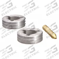 MILLER ELECTRIC Drive Roll Kit: 2-Roll, 3/64 in, V-Groove, 0.045 in to 3/64 in (MPN 079596). Key specifications — attr30202: Multimatic 255; attr30204: SuitCase 12VS; attr30206: Solid; attr30197: MILLER ELECTRIC; attr30194: 079596.