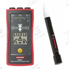 AMPROBE Voltage Detector: 50 V to 1,000 V, Digital Display, CAT III 1000V/CAT IV 600V, Digital (MPN 40PC49 + 12U589). Key specifications — Brand: AMPROBE.