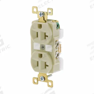 BRYANT Receptacle: Duplex, 5-20, Ivory, 125V AC, 20 A, 2 Pole / 3 Wire (MPN BRY5362I) - General Purpose Receptacles