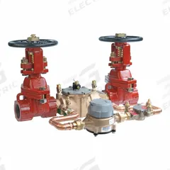 WATTS Double Check Detector Assembly: For Water Media, Low Health Hazard, 33°F 110°F, Bronze, Rubber (MPN 007M1DCDA-OSY-GPM). Key specifications — Body Material: Bronze; Flowmeter UOM: GPM; Connection Type: Grooved.