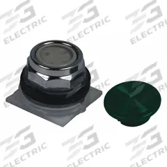 SCHNEIDER Mushroom Head Push Button: Green, 30 mm Mounting Size, Metallic, Momentary (MPN 9001KR4G). Key specifications — Brand: SCHNEIDER; Action: Momentary; Series: 9001K; Push Button Material Type: Metallic.