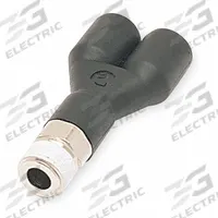 LEGRIS Push-Fit Wye Fitting: 1/4 in Pipe x 3/8 in OD x 3/8 in OD Size, 2 1/4 in Overall Lg, 10 PK (MPN 3148 60 14). Key specifications — Brand: LEGRIS.
