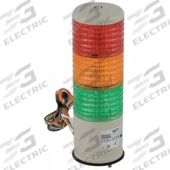 SCHNEIDER Tower Light Assembly: 3 Tier, Green/Orange/Red, No Sounder Tier, 200 13/16 mm Overall Ht (MPN XVC6B3K). Key specifications — Manufacturer Part Number: XVC6B3K; Brand: SCHNEIDER; Operating Voltage: 24V; Light Tier Color: Green.