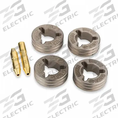 MILLER ELECTRIC Drive Roll Kit: 4-Roll, 1/16 in, V-Groove - 4-Roll Kits with Inlet & Intermediate Guides for Miller