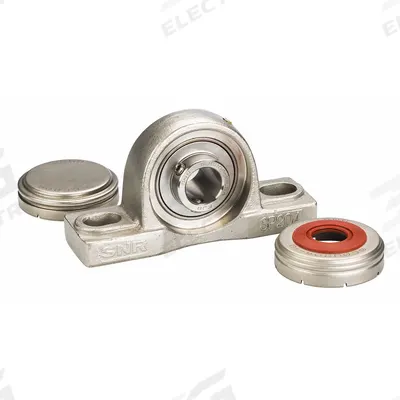 NTN Pillow Block Bearing: 1 1/4 in Bore, SS, Set Screws, 1 11/16 in Shaft Ht - Food-Grade Pillow Block Ball Bearings