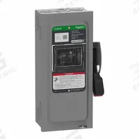 SCHNEIDER Safety Switch: Fusible, 30 A, Three Phase, 240V AC, Galvanized Steel, Indoor (MPN VH321N). Key specifications — Brand: SCHNEIDER.
