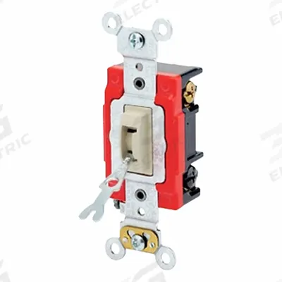 LEVITON Wall Switch: Locking Switch, 3-Way, Maintained, Ivory, 120/277V AC - Locking Wall Switches