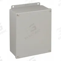 WIEGMANN Enclosure: Steel, 8 in x 6 in x 4 in, NEMA 12/13, Solid Cover, Screw On (MPN B080603SC). Key specifications — Brand: WIEGMANN; Closure Method: Screws; Knockouts: Not Included.