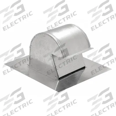 SOLER & PALAU Roof Cap: Round, 10 in Duct, 26G Galvanized Steel, Steel, Silver Finish - Roof Caps