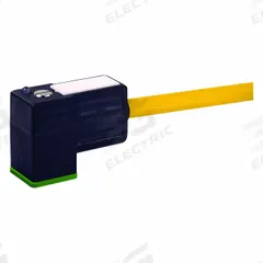 MURRELEKTRONIK Cordset: M12 Male Straight x DIN Form A, 5 m Cable Lg, PVC, Yellow, 3 Pins, IP67 (MPN 7000-40881-0160500). Key specifications — Wire Size: 18 AWG; Brand: MURRELEKTRONIK; Cable Jacket Color: Yellow; IP Rating: IP67.