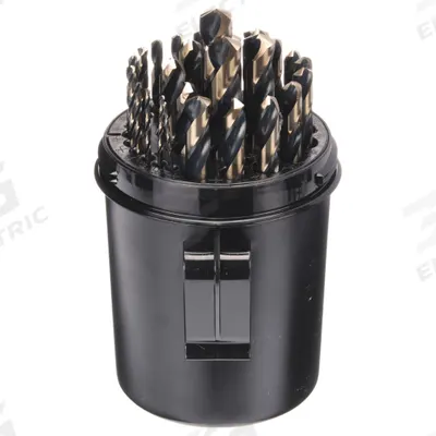 CLE-LINE Jobber Length Drill Bit Set: 29 Pc, 1/16" to 1/2" by 64ths, 135° Split Point - General Purpose High-Speed Steel Jobber-Length Drill Bit Sets