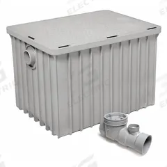 ENDURA Grease Interceptor: 50 lb Capacity, 50 gpm Flow Rate, 31 in Overall Wd, 23 1/2 in Overall Lg (MPN 3950A03). Key specifications — Material: Plastic; Includes: Flow Control; Brand: ENDURA.