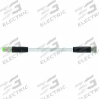 Cordset: M8 Male Straight X M8 Female Straight, 3 Pins, Gray, PVC, 1 m Cable Lg, 24 AWG Wire Size (MPN 7000-88001-2100100). Key specifications — Cable Jacket Color: Gray; End 1 Mounting Orientation: Straight; End 1 Gender: Male; End 1 Connection Type: M8; Cable Jacket Material: PVC; Brand: MURRELEKTRONIK; IP Rating: IP65; End 2 Connection Type: M8.