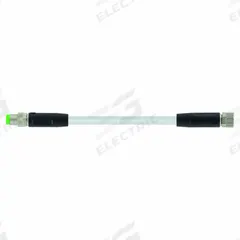 Cordset: M8 Male Straight X M8 Female Straight, 3 Pins, Gray, PVC, 1 m Cable Lg, 24 AWG Wire Size (MPN 7000-88001-2100100). Key specifications — Cable Jacket Color: Gray; End 1 Mounting Orientation: Straight; End 1 Gender: Male; End 1 Connection Type: M8; Cable Jacket Material: PVC; Brand: MURRELEKTRONIK; IP Rating: IP65; End 2 Connection Type: M8.