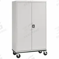 SANDUSKY Storage Cabinet: Hanging Rods/Shelves, Full Ht (59" and Taller), 46 in Overall Wd, Solid (MPN TAWR462472-05). Key specifications — Cabinet Color: Gray; Frame Assembled: Assembled; Brand: SANDUSKY.