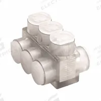 BURNDY Multitap Connector: 4 Port, Double-Sided Entry, 14 AWG – 4 AWG Wire Size, Clear (MPN BIBD44). Key specifications — Body Material: Aluminum; Brand: BURNDY.