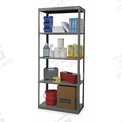 HALLOWELL Metal Shelving: Standalone, Heavy-Duty, 36 in x 12 in, 84 in Overall Ht - Full-Access Heavy-Duty Bolted & Clip-Mount Standalone Open Metal Shelving