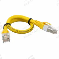 HARTING Cordset: Cat5e, RJ45 Male Straight x RJ45 Male Straight, 1.5 m Lg, PUR, Yellow, Shielded (MPN 09474747010). Key specifications — Brand: HARTING; Cable Jacket Color: Yellow; IP Rating: IP20; Performance Category: Cat5e.