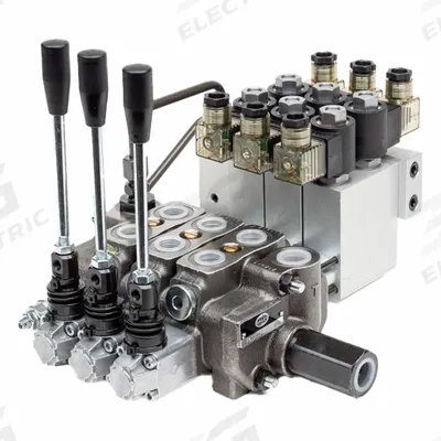 HYDRO CUSTOM Hydraulic Directional Control Valve: Four-Way / Three Positions - Stack Valve Working Sections