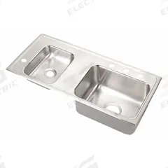 ELKAY Classroom Sink: 37 1/4 in Overall Lg, 17 in Overall Wd, 6 1/2 in Bowl Dp, 4 Faucet Holes (MPN DRKAD371765L4). Key specifications — Brand: ELKAY; Sink Material: Stainless Steel.