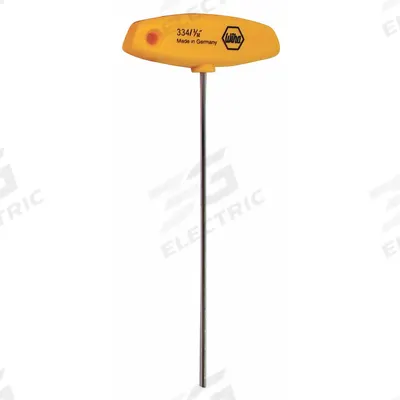 WIHA Hex Key: 0 Ball Ends, 3/32 in Tip Size, SAE, Long, Alloy Steel, Chrome - T-Shaped Hex Keys