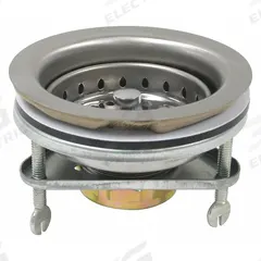PERFECT PUTTY Strainer: Stainless Steel, Chrome, 2 1/2 in Overall Ht, 4 1/2 in Overall Dia, Threaded (MPN 59-3140). Key specifications — Product Type: Sink Drain; Brand: PERFECT PUTTY; Finish: Chrome; Material: Stainless Steel; Includes: Basket with Spring Lock Post.