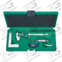 INSIZE Precision Measuring Tool Kit: 4 Pieces, Digital Caliper, Mechanical Outside Micrometer (MPN 5042-E). Key specifications — attr1182219: INSIZE; attr1182229: Digital Caliper; attr1182230: 0 mm to 150 mm; attr1182232: 0 in to 1 in; attr1182234: No; attr1182252: 1 in; attr1182254: 0 in; attr1182258: (1) Edge Square.
