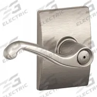 SCHLAGE RESIDENTIAL Door Lockset: Privacy Lever Locksets, Nickel (MPN F40 FLA 619 CEN). Key specifications — Ligature Resistance: Not Ligature-Resistant; Brand: SCHLAGE RESIDENTIAL; Lockset Function ANSI Code: F76; Visual Indicator Message: No Message; Lockset Style: Century; ADA Compliant: No; Finish: Satin Nickel-Plated, Clear Coated : Brass.
