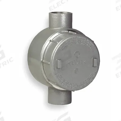 HUBBELL KILLARK Conduit Outlet Body: Aluminum, GE, 1 in Trade Size, C Body - C Round Body - Straight Type