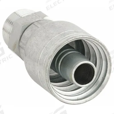 AEROQUIP Hydraulic Crimp Fitting: Steel x Steel, Straight, -10 For Hose Dash Size - Aeroquip Crimp Hydraulic Hose Fittings with ORB Connection