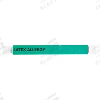 ID Wristband: Latex Allergy, 10 in Overall Lg, 1 in Overall Wd, Tyvek®, Green, 500 PK (MPN ALR-TA-35). Key specifications — attr1085229: Green; attr1126094: Green.