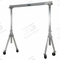 APPROVED VENDOR Adjustable Gantry Crane: Fixed Span, Adj Ht, 2,000 lb Load Capacity, Aluminum (MPN AHA-2-12-12). Key specifications — Rotating Legs: No; Brand: APPROVED VENDOR; Height Adjustability: Adjustable Height; Mobility Under Load: Stationary.