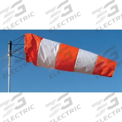 SAFETY FLAG Windsock: Orange/White, Nylon, 72 in Lg, 18 in Throat Dia, Windsock Only - Windsocks