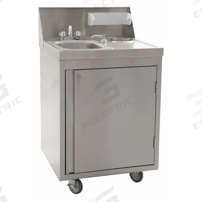 EAGLE GROUP Portable Hand Sink: Water Heater Included, Dual Manual Handle - One-Bowl Portable Hand Sinks with Faucets