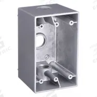 BELL Electrical Box: Aluminum, Rectangular, 1 Gangs, 1/2 in Hub Size, 22.5 cu in Capacity, Gray (MPN 5385-0). Key specifications — Color: Gray; Brand: BELL.